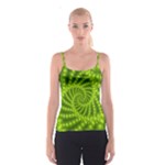 Glossy Lime Green Beaded Spiral Fractal Spaghetti Strap Top