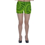 Glossy Lime Green Beaded Spiral Fractal Skinny Shorts