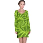 Glossy Lime Green Beaded Spiral Fractal Long Sleeve Nightdress