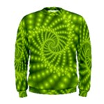 Glossy Lime Green Beaded Spiral Fractal Men s Sweatshirt