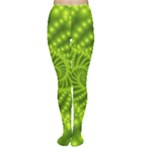 Glossy Lime Green Beaded Spiral Fractal Tights