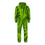 Glossy Lime Green Beaded Spiral Fractal Hooded Jumpsuit (Kids)