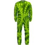 Glossy Lime Green Beaded Spiral Fractal OnePiece Jumpsuit (Men)