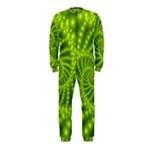 Glossy Lime Green Beaded Spiral Fractal OnePiece Jumpsuit (Kids)