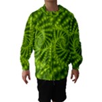 Glossy Lime Green Beaded Spiral Fractal Hooded Wind Breaker (Kids)