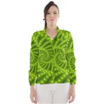 Glossy Lime Green Beaded Spiral Fractal Wind Breaker (Women)