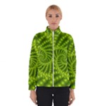 Glossy Lime Green Beaded Spiral Fractal Winter Jacket