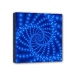 Glossy Blue Beaded Spiral Fractal Mini Canvas 4  x 4  (Stretched)