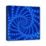 Glossy Blue Beaded Spiral Fractal Mini Canvas 6  x 6  (Stretched)