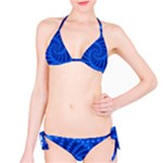 Glossy Blue Beaded Spiral Fractal Bikini Set