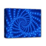 Glossy Blue Beaded Spiral Fractal Deluxe Canvas 14  x 11  (Stretched)