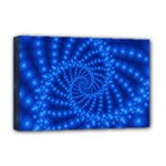 Glossy Blue Beaded Spiral Fractal Deluxe Canvas 18  x 12  (Stretched)