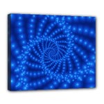 Glossy Blue Beaded Spiral Fractal Deluxe Canvas 24  x 20  (Stretched)