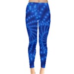 Glossy Blue Beaded Spiral Fractal Leggings 