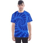 Glossy Blue Beaded Spiral Fractal Men s Sport Mesh Tee