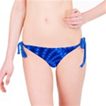 Glossy Blue Beaded Spiral Fractal Bikini Bottom