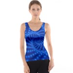 Glossy Blue Beaded Spiral Fractal Tank Top