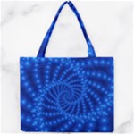 Glossy Blue Beaded Spiral Fractal Mini Tote Bag