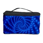 Glossy Blue Beaded Spiral Fractal Cosmetic Storage Case