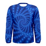 Glossy Blue Beaded Spiral Fractal Men s Long Sleeve Tee