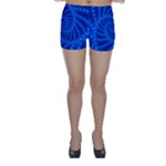 Glossy Blue Beaded Spiral Fractal Skinny Shorts