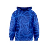 Glossy Blue Beaded Spiral Fractal Kids  Pullover Hoodie