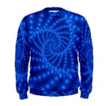 Glossy Blue Beaded Spiral Fractal Men s Sweatshirt