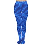 Glossy Blue Beaded Spiral Fractal Tights