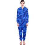 Glossy Blue Beaded Spiral Fractal Hooded Jumpsuit (Ladies)