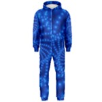 Glossy Blue Beaded Spiral Fractal Hooded Jumpsuit (Men)