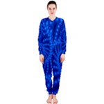 Glossy Blue Beaded Spiral Fractal OnePiece Jumpsuit (Ladies)