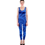 Glossy Blue Beaded Spiral Fractal OnePiece Catsuit