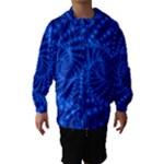 Glossy Blue Beaded Spiral Fractal Hooded Wind Breaker (Kids)