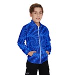 Glossy Blue Beaded Spiral Fractal Wind Breaker (Kids)