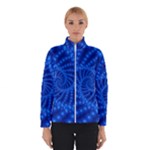 Glossy Blue Beaded Spiral Fractal Winter Jacket