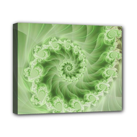 Fractal Lace Green Spiral Fractal Canvas 10  x 8  (Stretched) from ArtsNow.com