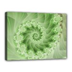 Fractal Lace Green Spiral Fractal Canvas 16  x 12  (Stretched)