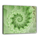 Fractal Lace Green Spiral Fractal Canvas 20  x 16  (Stretched)