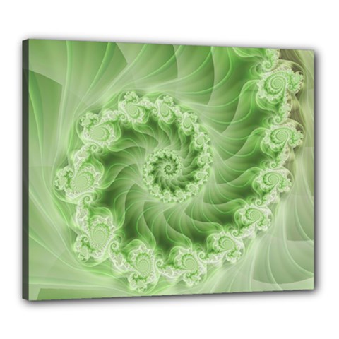 Fractal Lace Green Spiral Fractal Canvas 24  x 20  (Stretched) from ArtsNow.com