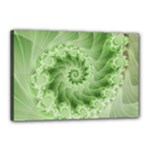 Fractal Lace Green Spiral Fractal Canvas 18  x 12  (Stretched)