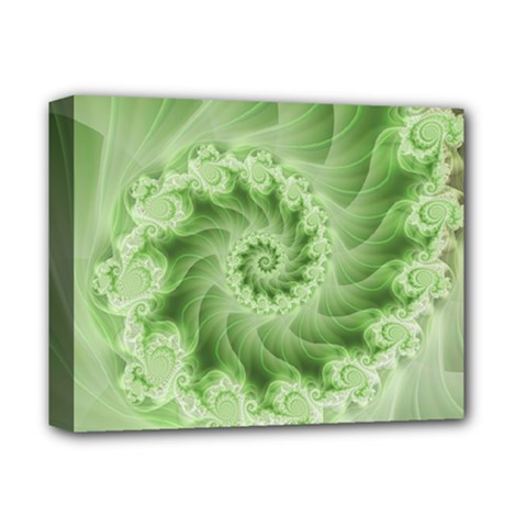 Fractal Lace Green Spiral Fractal Deluxe Canvas 14  x 11  (Stretched) from ArtsNow.com