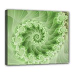 Fractal Lace Green Spiral Fractal Deluxe Canvas 24  x 20  (Stretched)