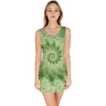 Fractal Lace Green Spiral Fractal Bodycon Dress