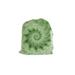 Fractal Lace Green Spiral Fractal Drawstring Pouch (Small)