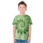 Fractal Lace Green Spiral Fractal Kid s Cotton Tee