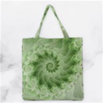 Fractal Lace Green Spiral Fractal Grocery Tote Bag