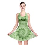 Fractal Lace Green Spiral Fractal Reversible Skater Dress