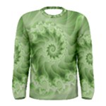 Fractal Lace Green Spiral Fractal Men s Long Sleeve Tee