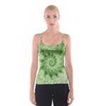 Fractal Lace Green Spiral Fractal Spaghetti Strap Top