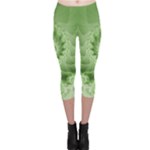 Fractal Lace Green Spiral Fractal Capri Leggings 